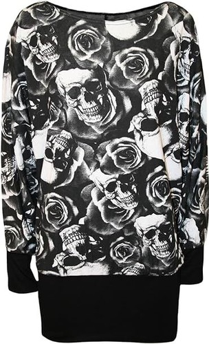 Womens plus size skull rose - size,
