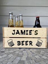 Personalised Beer Wooden Crate Box Father Day Birthday Dad Grandad Mum Gift
