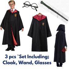 HARRY POTTER HERMIONE RON CLOAK DRESS UP COSTUME KIDS GRYFFINDOR WITH LOGO
