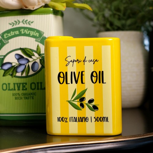 Yellow olive oil tin - yellow,