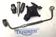 TRIUMPH DAYTONA 955i SUMP PARTS STRAINER, OIL PRESSURE SWITCH OIL FEED PIPE 2005