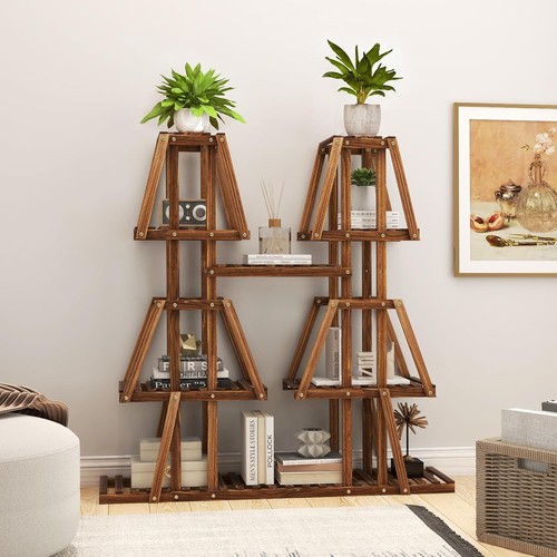 Wooden plant flower stand - wooden,