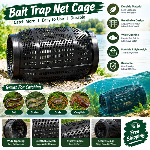 Portable fishing bait trap net - fishing,