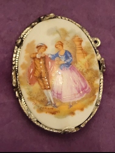 Vintage brooch french limoges - vintage,