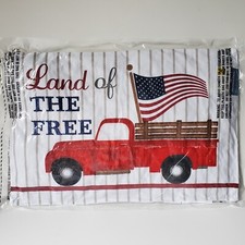 American Flag Old Pickup Truck