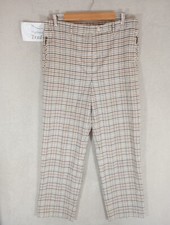 Gardeur Comfort Trousers Womens 14/16 Mens 34-36 Check Brown Blue Designer Kitch