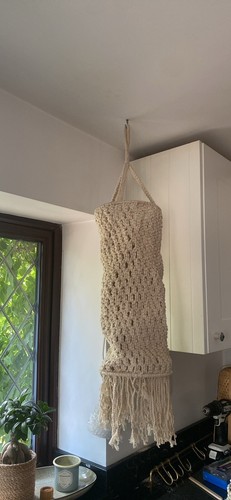 Large straight macrame pendant - straight,