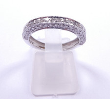 Diamond Ring 9 carat white gold Pave set band diamond sides