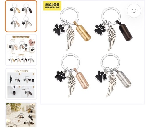 Mini pet urns keychain keyring - pet,