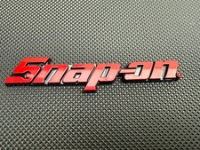 New Snap On LOGO 5” RED METAL Toolbox Roll Cab Badge Logo Emblem Sticker Decal
