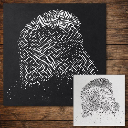 Bald eagle portrait stipple - bald,