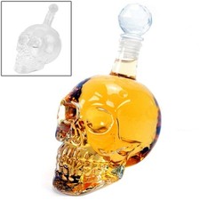 Crystal Skull Glass Bottle for