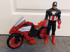 Captain America Black Suit 12 Inch Figure With Defender Cycle Marvel Avengers