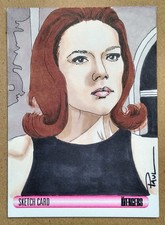 Women of The Avengers Sketch Card - Diana Rigg as Emma Peel by Paul Cowan
