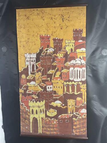 Vintage mid century batik art - vintage,