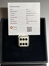 2021 LPM Dice Coin Solomon Island 2oz .999 Silver Bullion Coin ~ UNIQUE & RARE