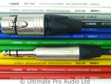 Neutrik Female XLR to TRS Jack Mic Patch Lead Balanced Klotz Cable 7 Colours
