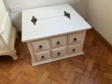 Laura Ashley square coffee table with 6 small drawers and storage in cream