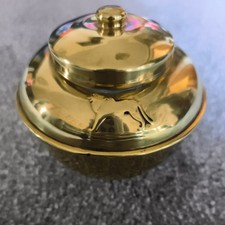 Antique British Empire Exhibition Souvenir Lipton's Brass Tea Caddy & Lid, 1925