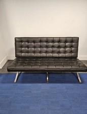 Vintage Two Seater barcelona chair Style leather