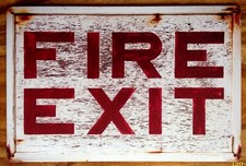 Vintage style Fire Exit plaque