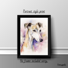 WHIPPET DOG PET A4 PICTURE