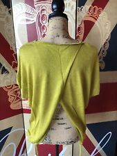 Woman’s SANDWICH Lime Green Jumper Size S Small Cut Out Back Tie Waist Kermit