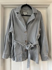 Per Una Belted Denim Ticking Chore Jacket Size 14
