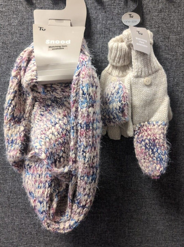 Snood with matching - tu, mittens
