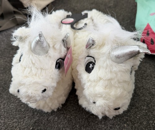 Ladies unicorn slippers - ladies, 7