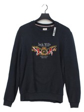 Jack Wills Men's Hoodie L Blue