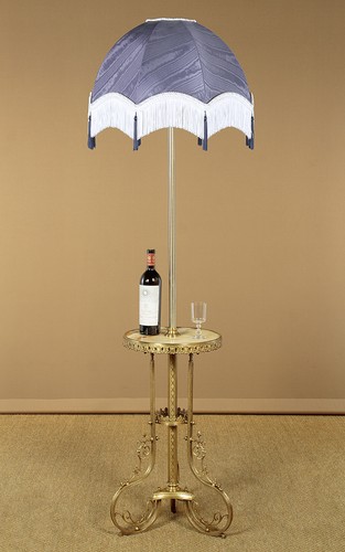 Antique brass standard lamp - standard,