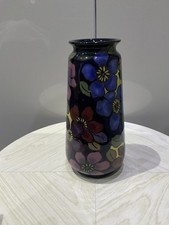 Vase Royal Stanley Ware Jacobean Clematis Flower Vintage Old 10.5 X 21.5cm 