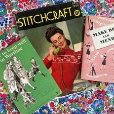 STITCHCRAFT 1940s  Dec Xmas 1941 WWII Wartime Knitting Make Do & Mend Replicas
