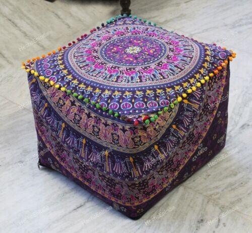Boho bohemian mandala pouf - bohemian,