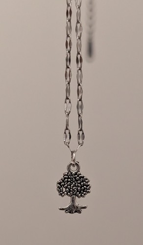 Silver tree necklace - silver, nature
