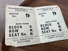 Old Colchester United  Football Ticket 1974-75 Season 