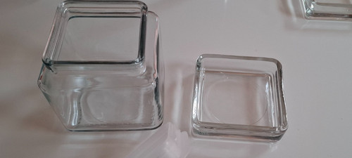 Stackable square glass jar - ,