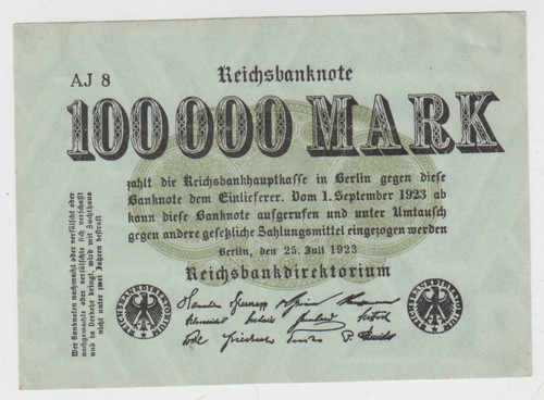 Germany reichsbanknote 100000 - germany,