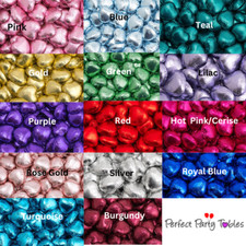 MILK CHOCOLATE HEARTS FOIL WRAPPED WEDDING PARTY FAVOUR, VALENTINES, VEGETARIAN