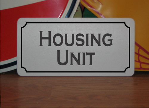 Housing unit metal sign - unit,