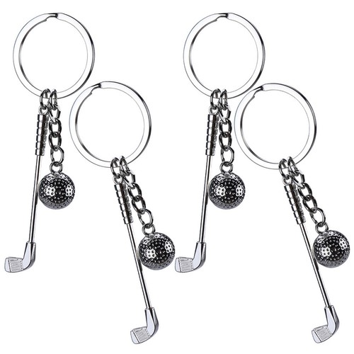 4pcs golfing themed keychain - 4pcs,