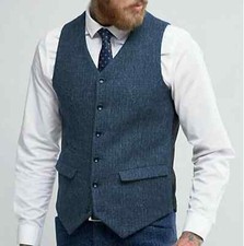 Mens Blue 5 Button Harris