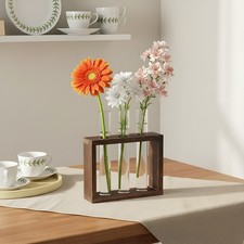 Test Tube Vase with Wooden