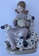 LLADRO Girl with Dog Ceramic