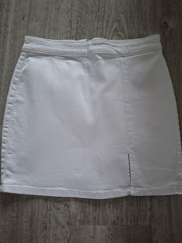 Bershka white denim mini skirt - bershka,