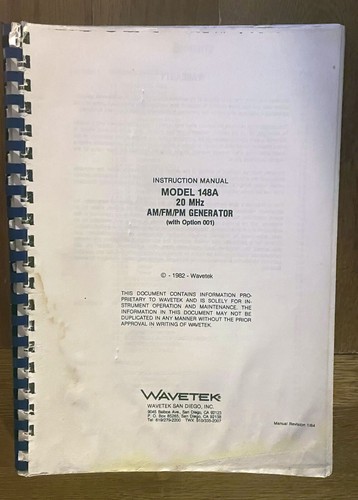 Wavetek 148a mhz fm - 148a, /