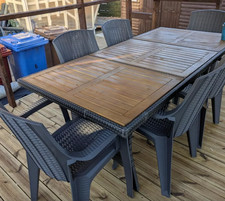Large Rattan Dining Table