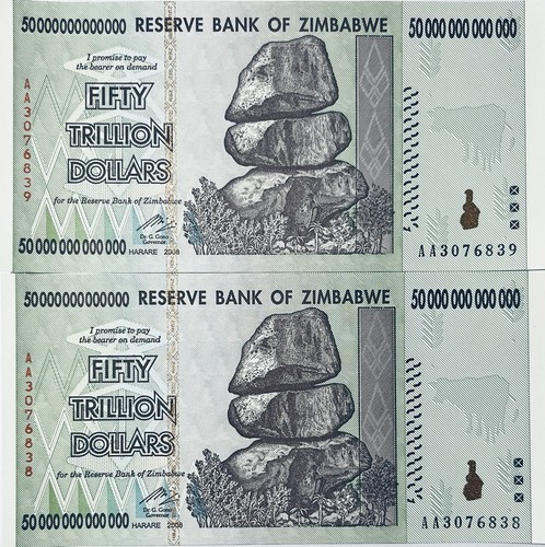 Zimbabwe 50 trillion - x,