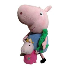 Ty Peppa Pig Soft Toy with Mr Dinosaur Princess Talking Plush Bundle Teddy